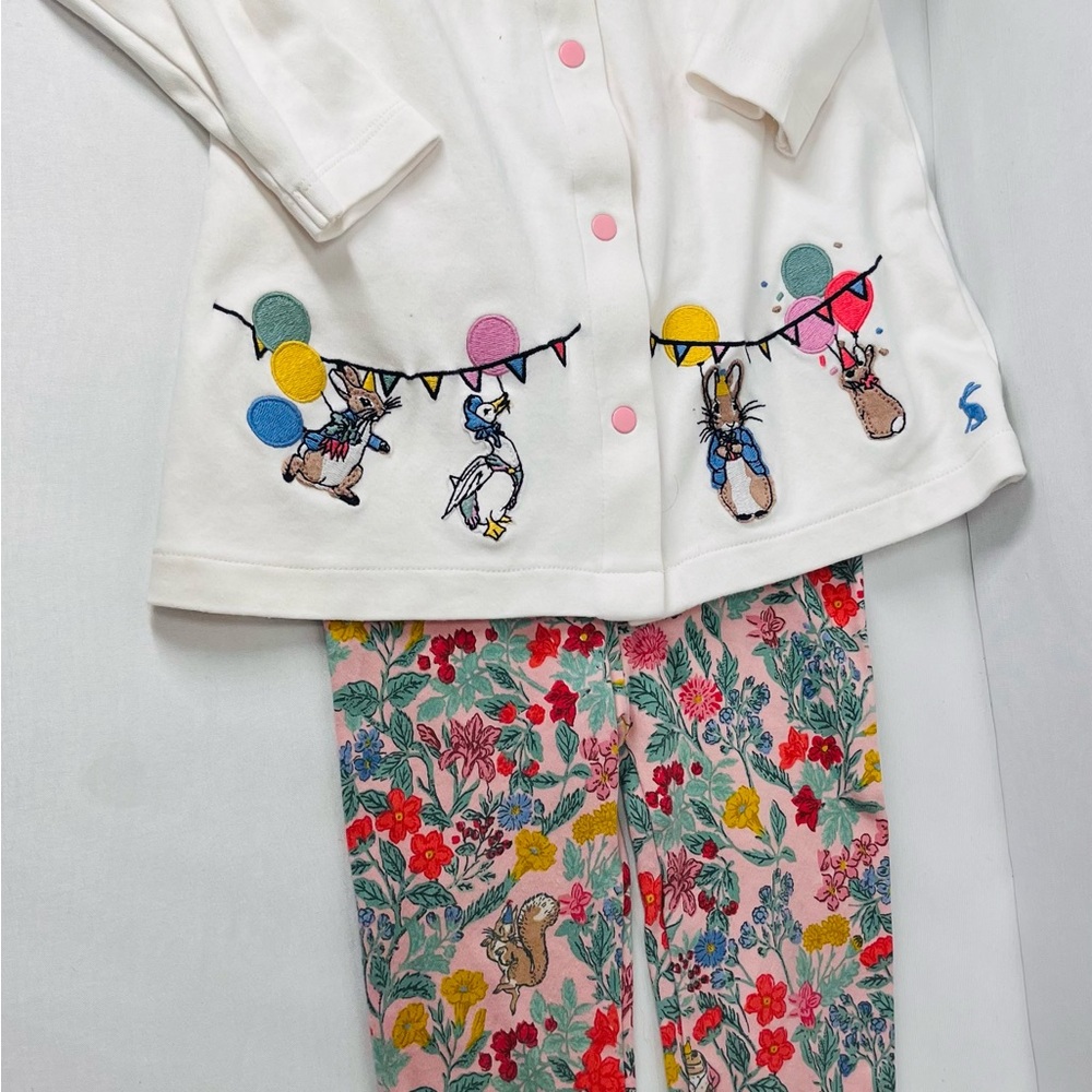Joules Kids Button Down Shirt and matching pants Peter Rabbit